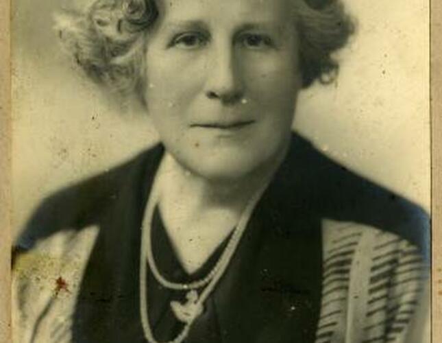 Black and white photograph of Louise Henrietta Luard, first Lady Mayor of Hereford in 1929 and again 1936