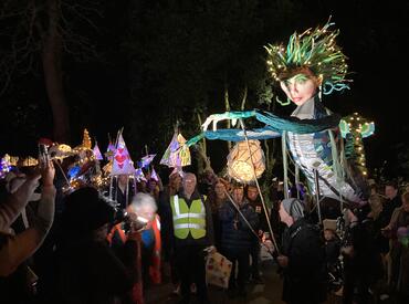 Light Up Leominster in November 2023 delivered by the Leominster Cultural Consortium for the High Street Heritage Action Zone project funded by Historic England.