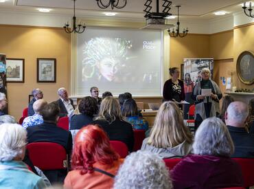 Deborah Jarman and Hilary Norris, Leominster Roars.Our Place launch, Leominster (2024). Image courtesy of Meadow Arts. Photographer, Tegen Kimbley